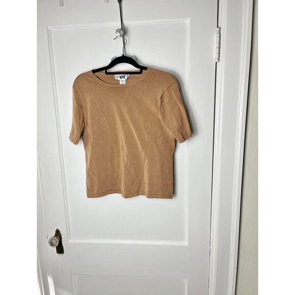 Vintage Pendleton Women's Brown Silk Blend Boxy Short Sleeve Top Size Large - Picture 1 of 5